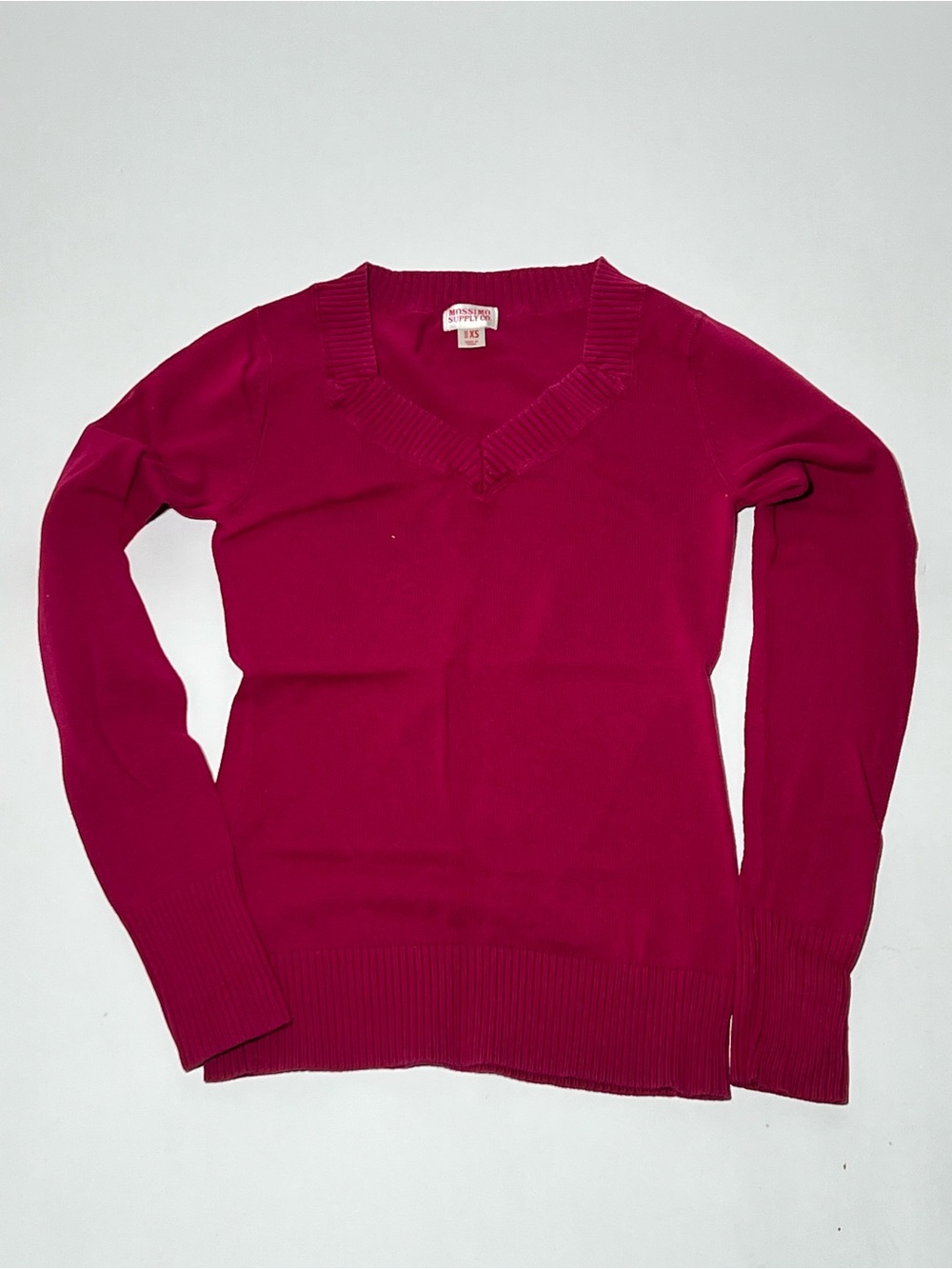 Mossimo Supply Co. Pink Cotton V-Neck Sweater Size XS
